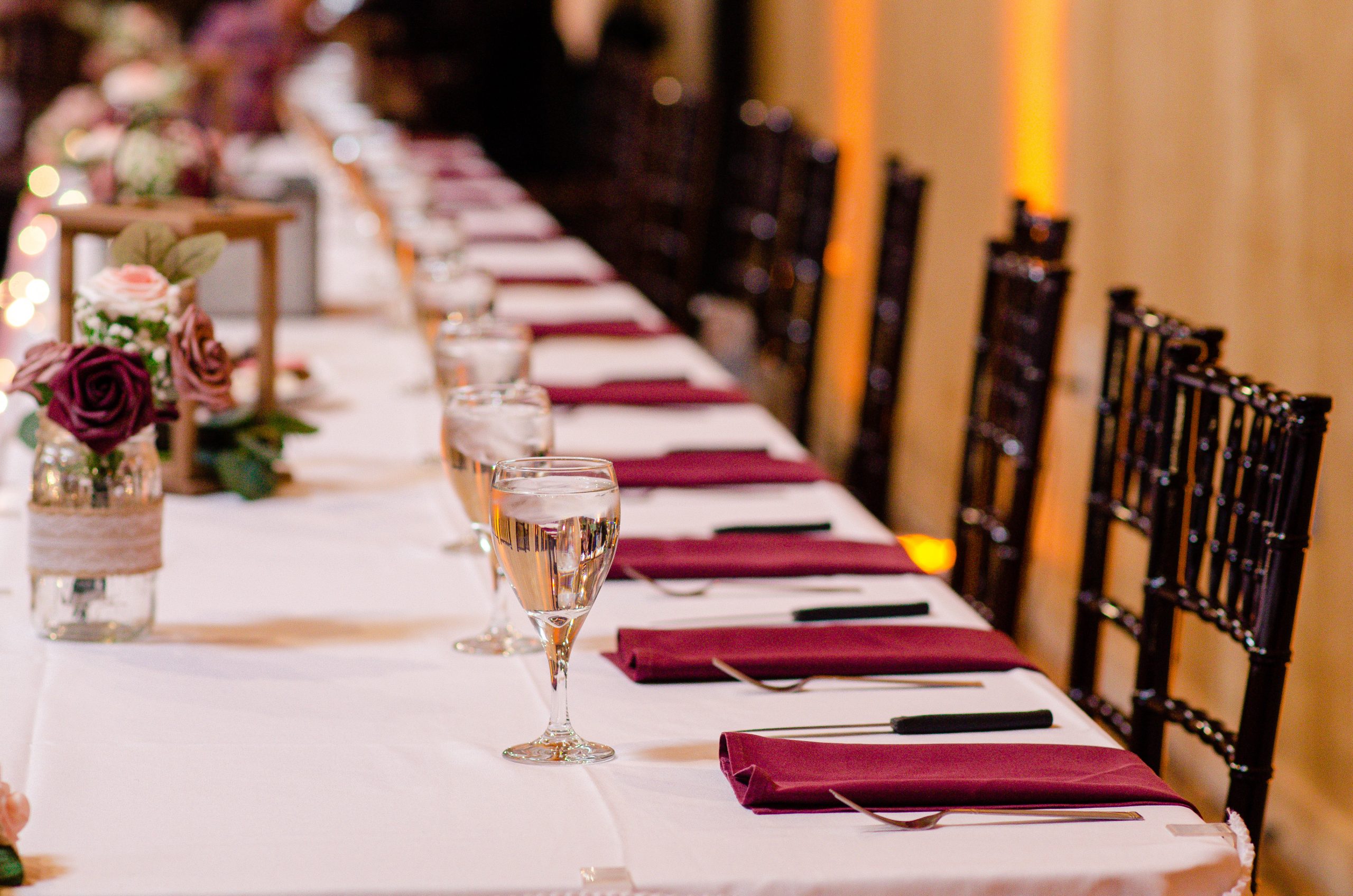 Wedding reception in the Thunderbird Room at The Lodge at Indian Lake