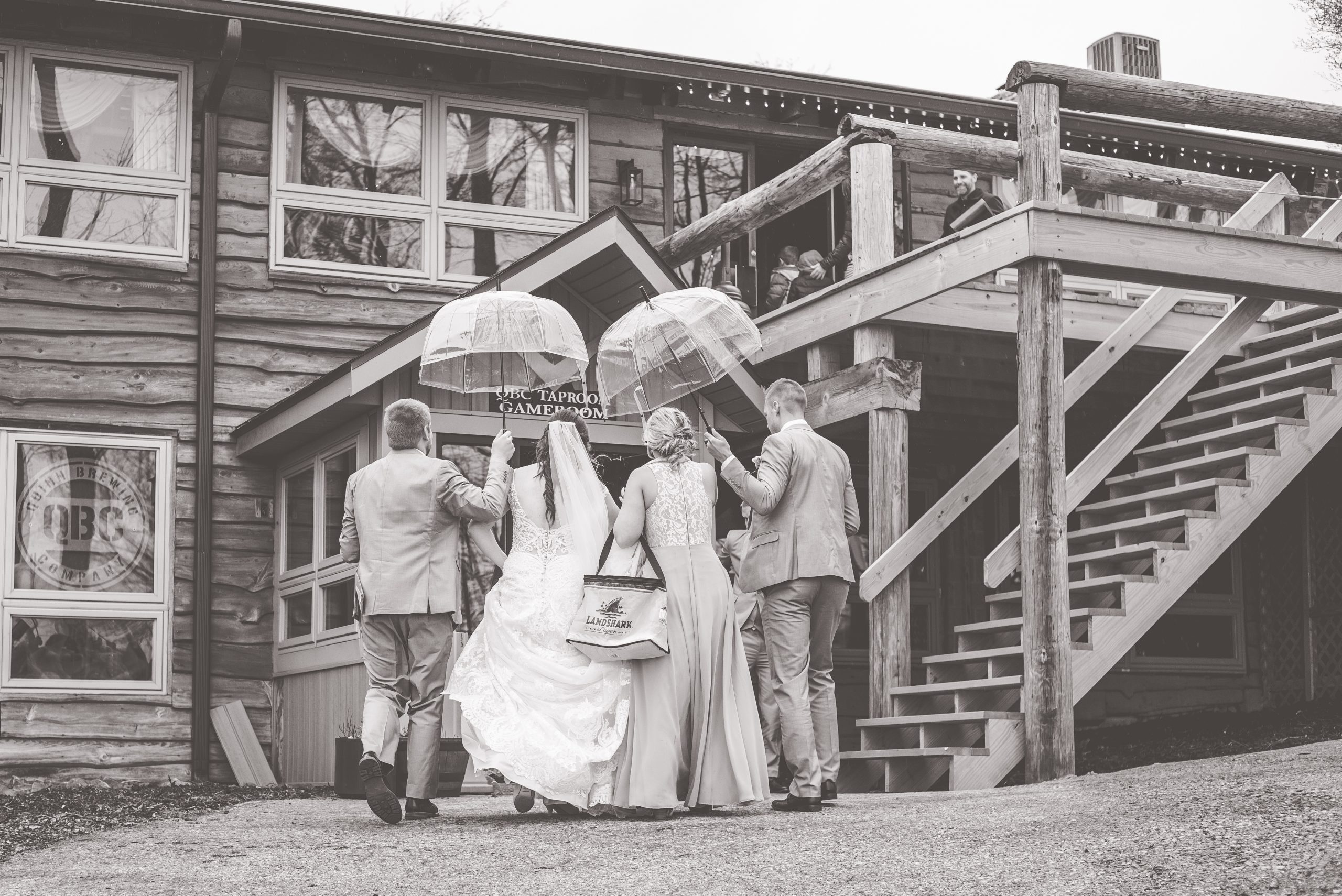 Bride and groom formal portrait at The Lodge at Indian Lake